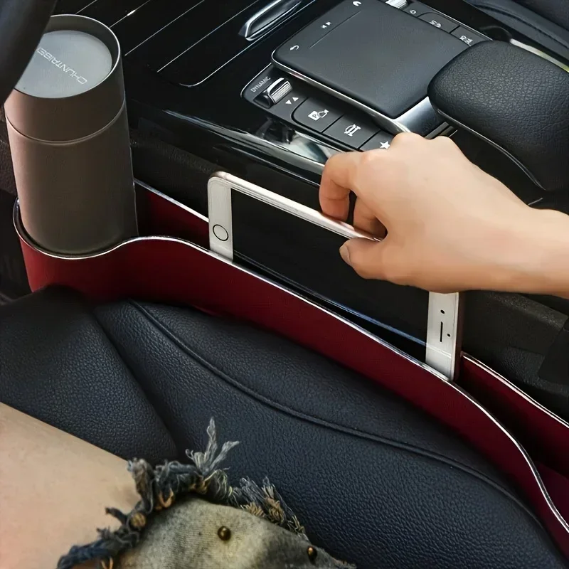 2pcs Car Seat Gap Filler Organizer- Upgrade Car Side Seat Gap Filler with Cup Holder and Phone Holder- Car Seat Gap Organizer