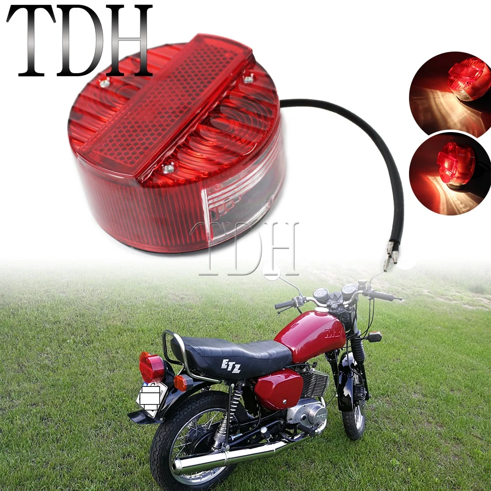 Motorcycles Tail Light Running License Plate Light Brake Light For MZ ETZ 150 250 251 301 Simson SR50 S51 Suzuki TS125 TS150 250