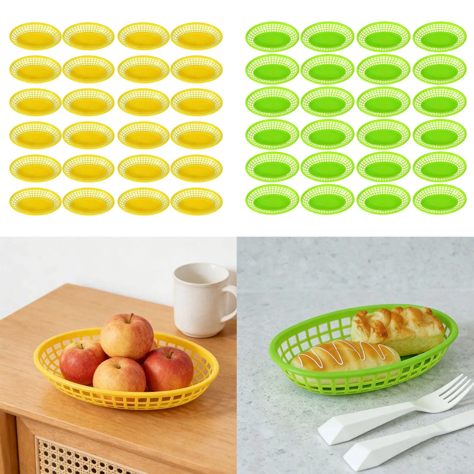 24x Food Baskets Food Serving Tray Deli Baskets Platters for Nachos Fries Office Arts Corn Dogs