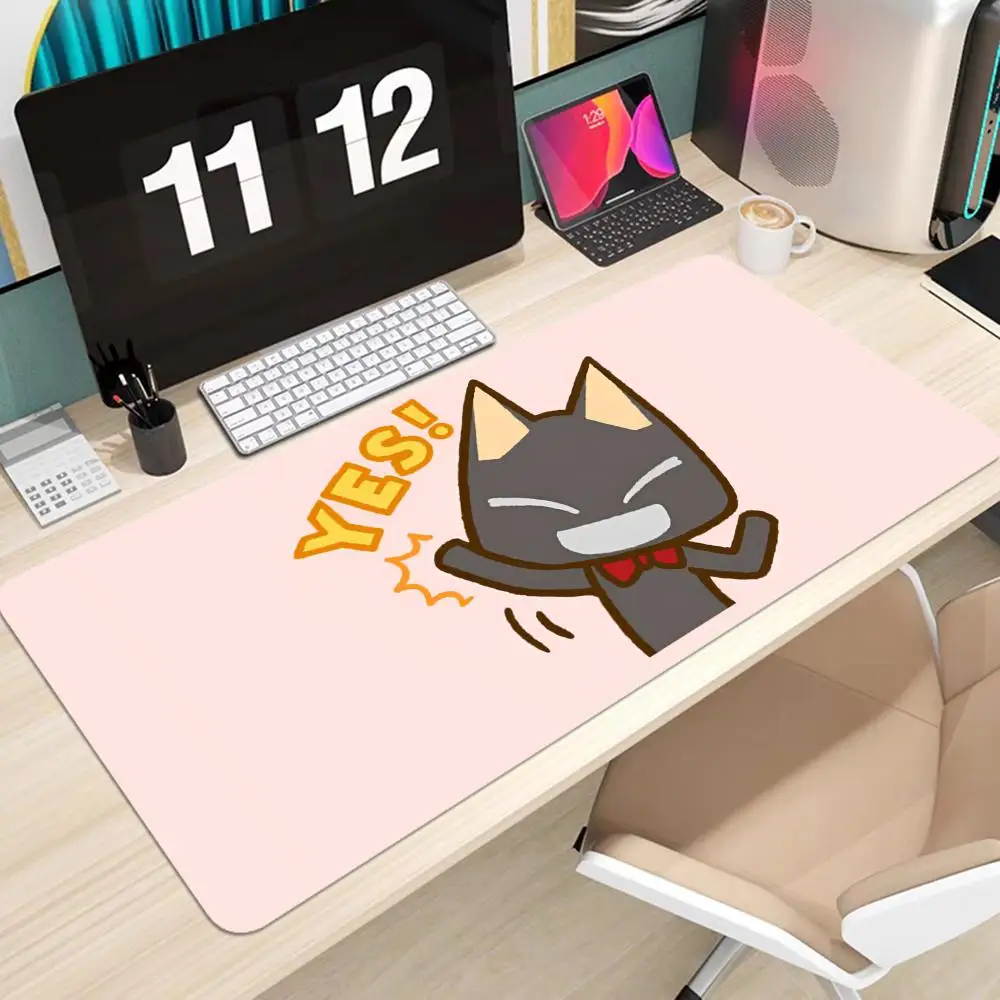 Alfombrilla de ratón de gato Toro Inoue, alfombrilla de ratón grande y gruesa para juegos, Teclado de gran tamaño, alfombrilla de mesa para PC y ordenador