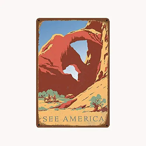 metal tin sign Arches National Park America USA Tourism Rustic Design Suitable for Wall Decor Retro Vintage 7.87 X 11.8 inches