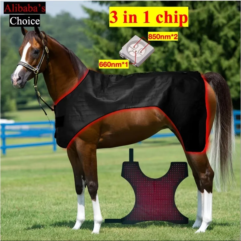

688 Pcs Leds Equine Horse Care Equipment 660nm 850nm Infrared Red Light Therapy Horse Wrap Back Pad for Back Neck Leg Boot