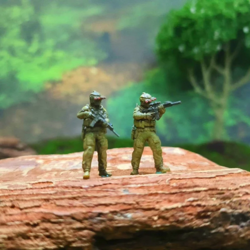 1:64 โมเดลเรซิ่นกองทัพเรือสหรัฐฯ ซีลส์ขนาดเล็กแอ็คชั่นฟิกเกอร์ 1/6 ชิ้นทหาร DIY อุปกรณ์เสริมฉากคอลเลกชันจอแสดงผลพัดลม