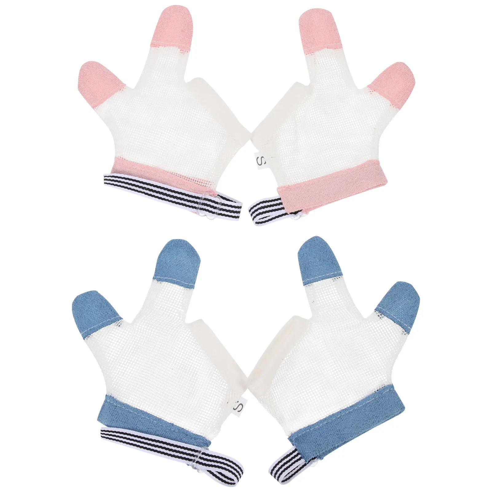 

2 Pairs M Size Random Gloves Finger Protector Thumb Sucking Stopper Kids Anti Biting Tool Summer Breathable No