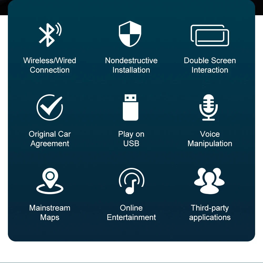 DriveLink sans fil pour Apple Carplay et Android Auto pour Peugeot Citroen SMEG MRN NAC 208 308 508 3008 & C4 DS3 DS5 avec support de caméra arrière.