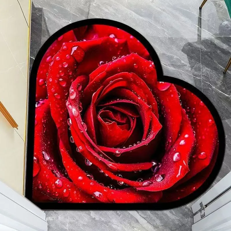 Love Butterfly Home Floor Mat, Kitchen Anti Dirty Special Bathroom, Bathroom Diatom Mud Anti Slip Water Absorbing Foot Mat