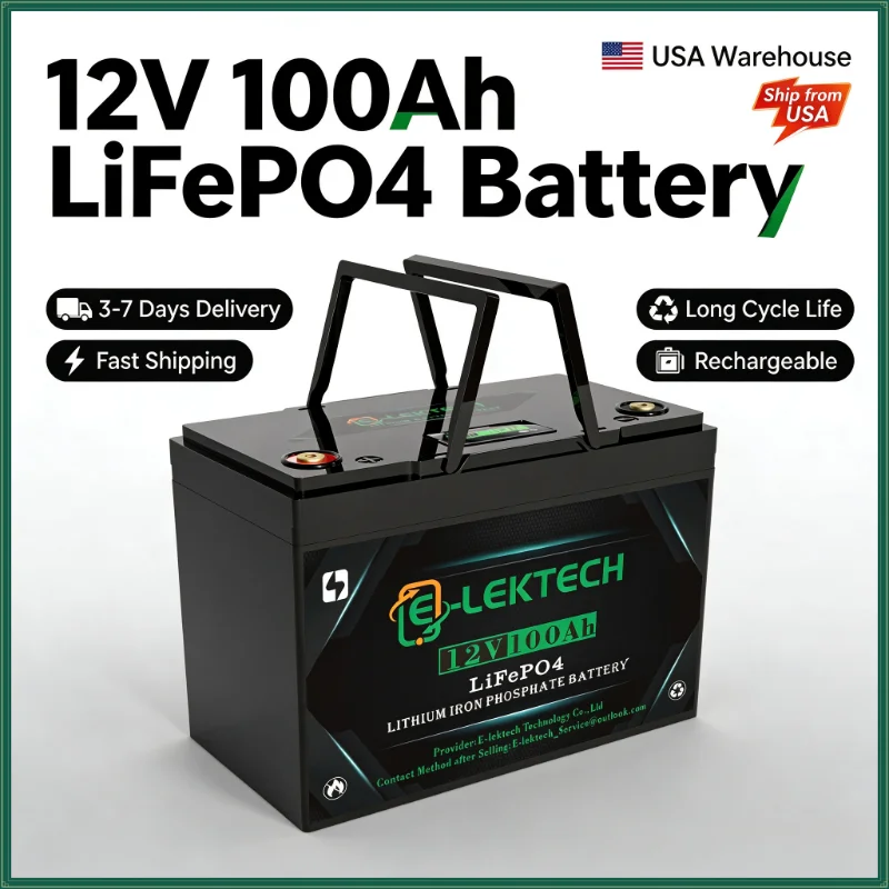 LiFePO4 Lithium Battery US Local Warehouse 3-7 Days Quick Delivery Deep Cycle Solar RV Storage Battery