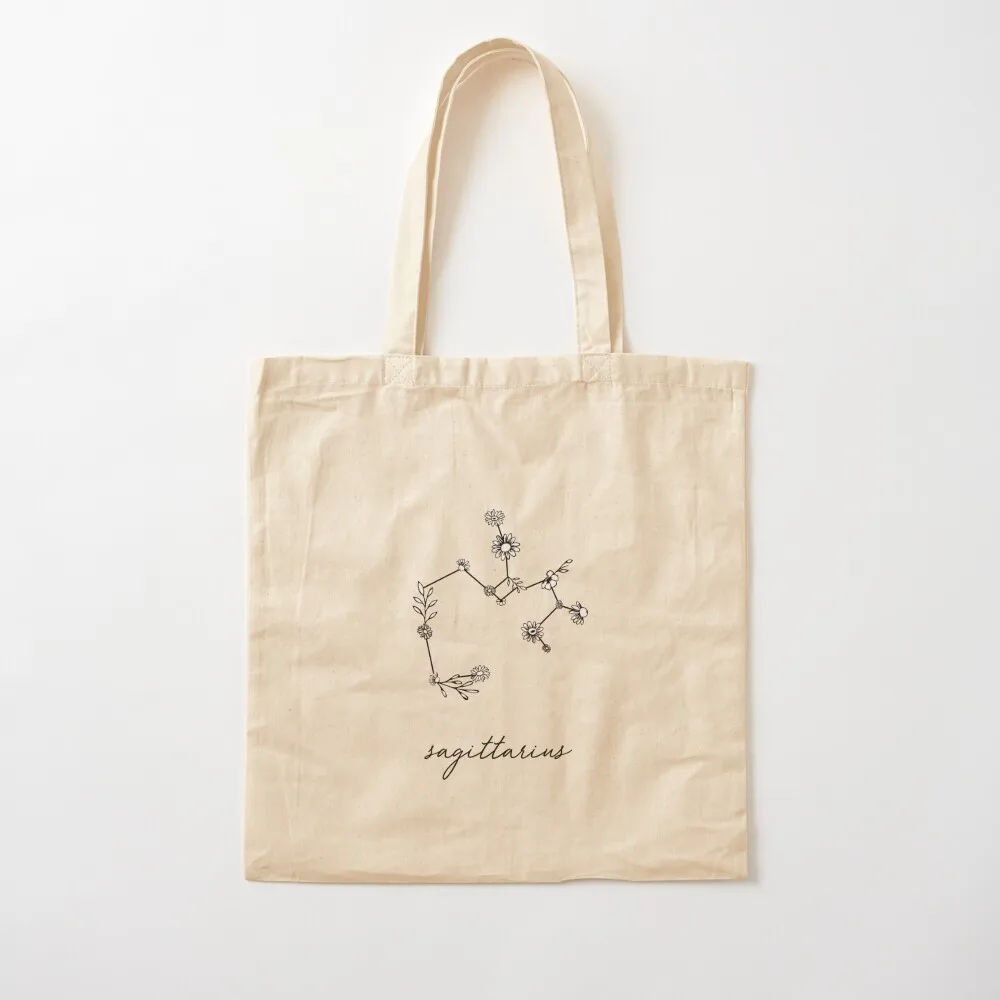 

Sagittarius Zodiac Wildflower Constellation Tote Bag cute pouch bag tote bag women Canvas Tote