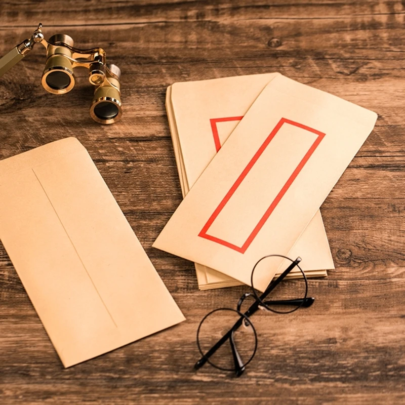 Envelopes retrô 10 unidades, estilo chinês, envelopes negócios, envelopes papel com moldura