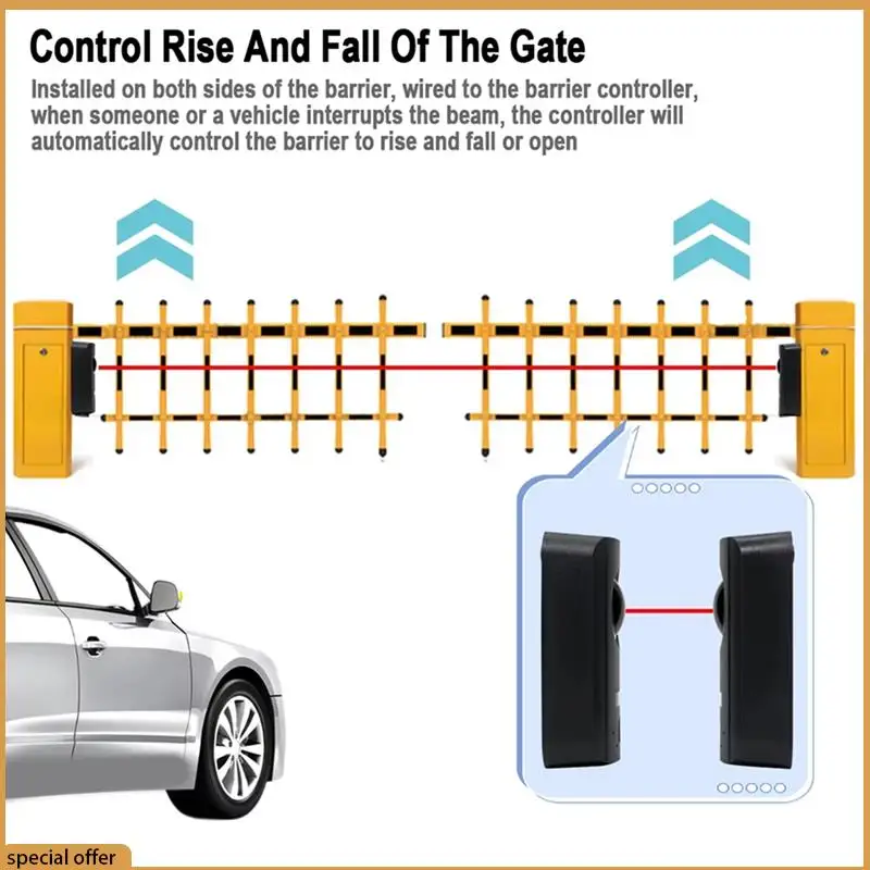 A68Z DC 12V 24V Infrared Sensor Detector Door Safety Photocell  Sensor For Automatic Door