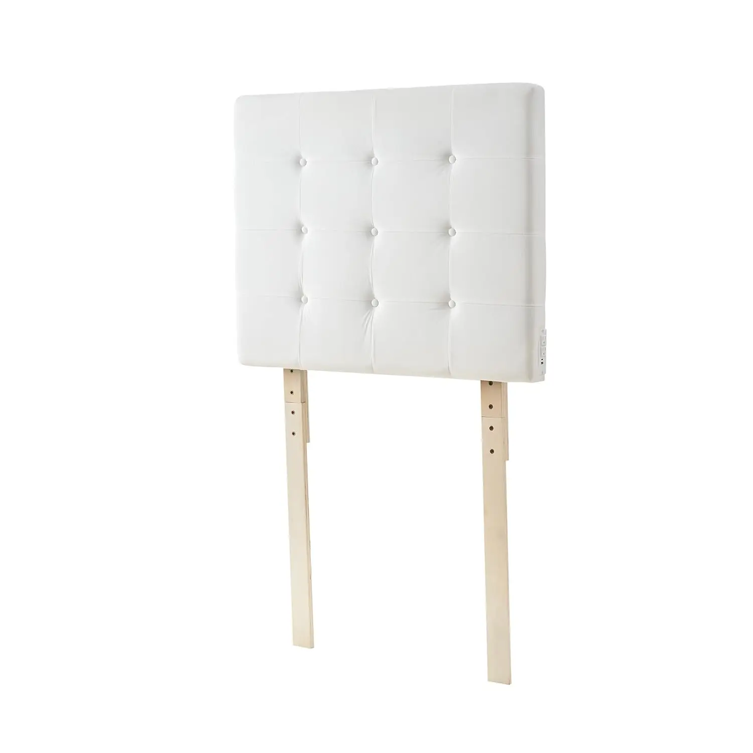 Tufted Plush Headboard Right Side Outlet & Legs White Dorm Bed Essential College Supplies, Customized