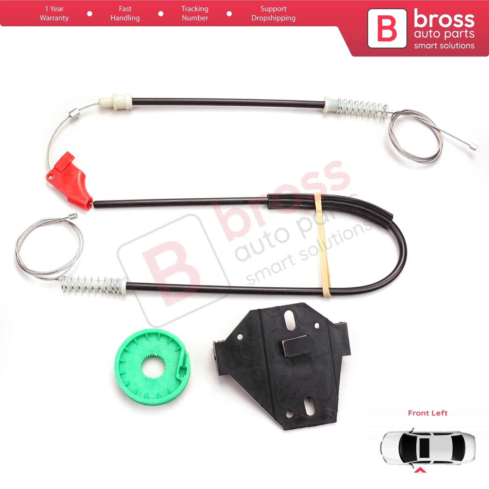 BWR5062 Electric Window Regulator Repair Kit Front Left Door for VW Transporter T4 MK4 Eurovan Caravelle 1990-2003 7D0959801