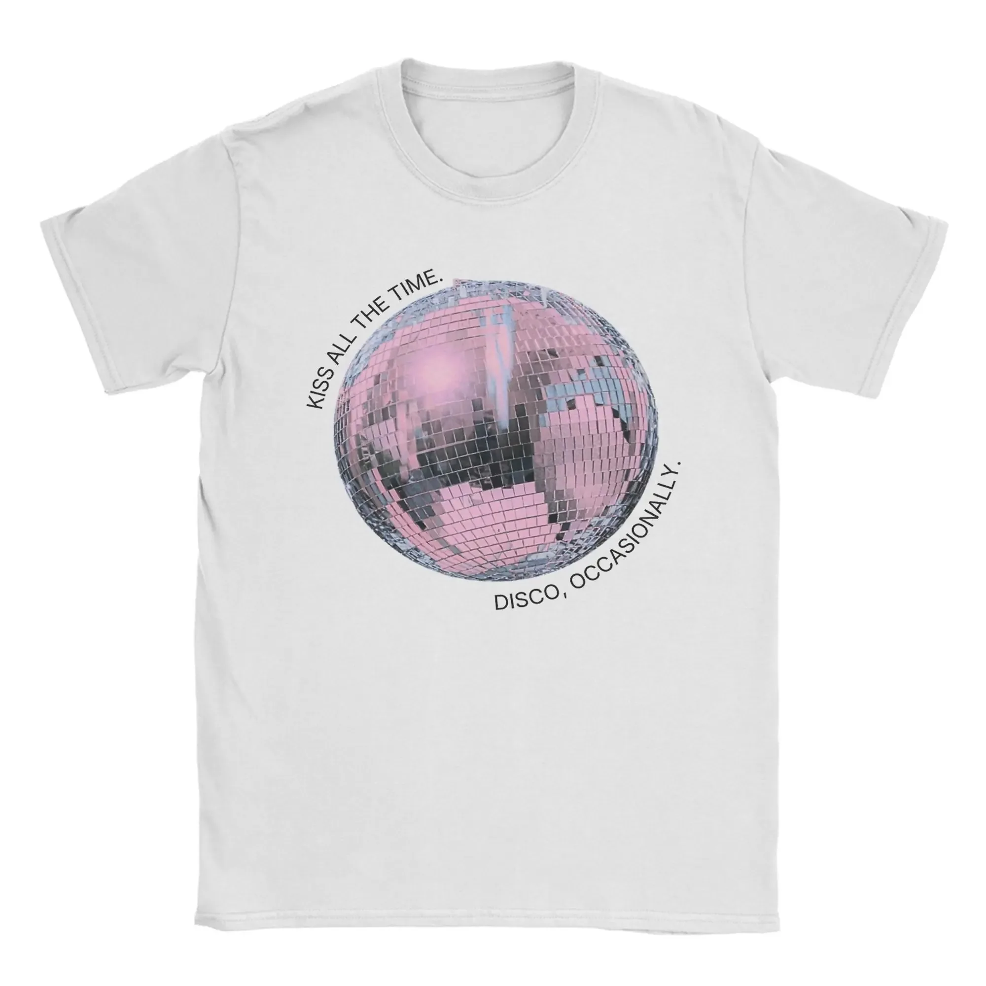 Summer Men Cotton  T-Shirt Harrys Styles Kiss All The Time Disco Occasionally Graphic Oversize Y2k Short Sleeve Crewneck Clothes