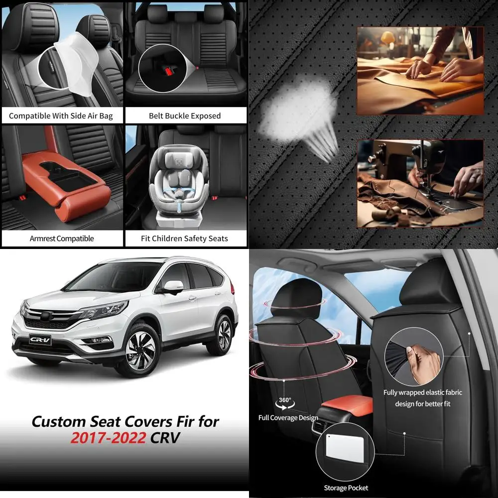 

Custom Fit Honda CRV Car Seat Covers Fit for 2017 2018 2019 2020 2021 2022 EX,EX-L,LX,Special Edition,Touring,Leather Seat Prote