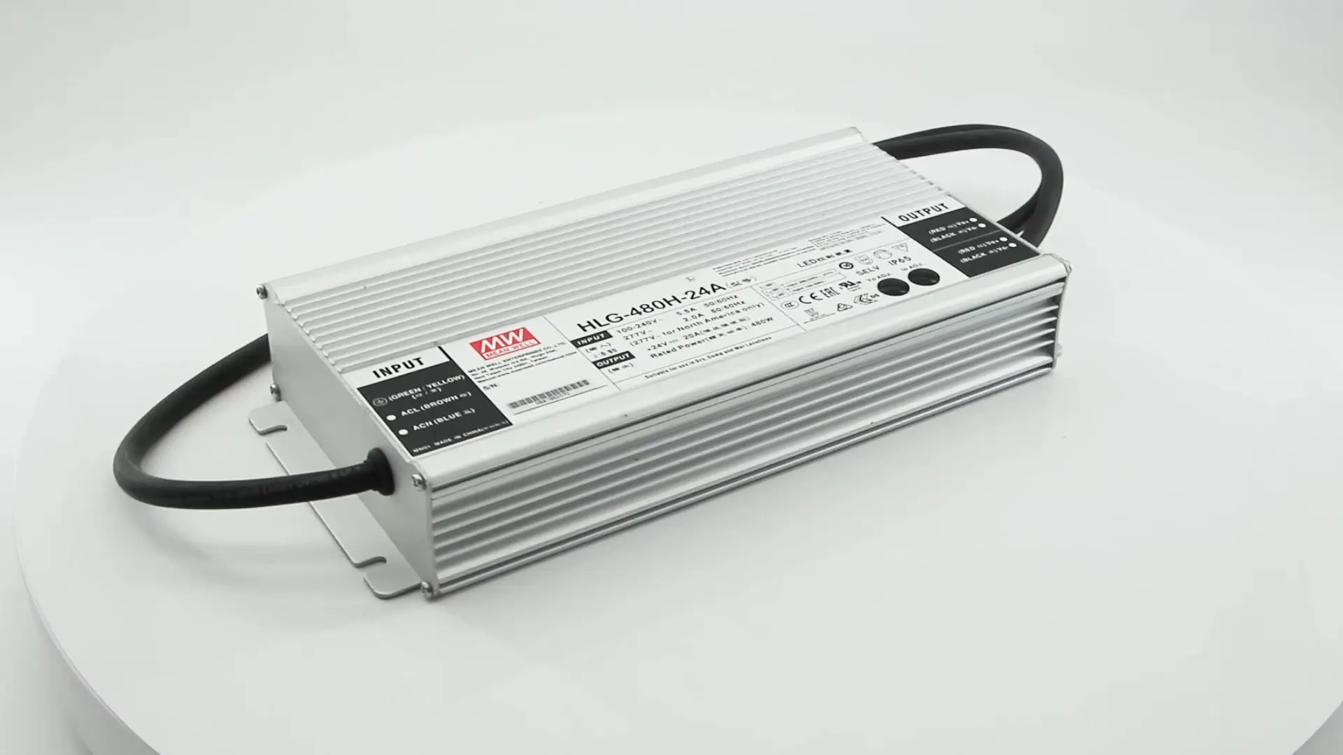 Meanwell HLG-480-24 Led Driver 480W Dimmable Led Driver Tahan Air Led Tumbuh Driver Cahaya