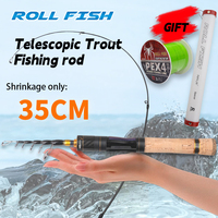 ROLFISH Telescopic Trout Rod UL Action Travel Portable Stream Lure Rod Foldable Design & Storage Tube & 100m Fishing Line