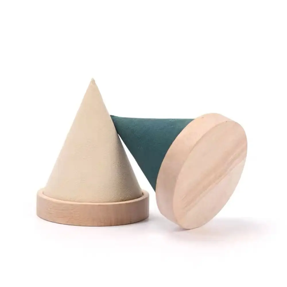 Wooden Cone Bracelet Display Stand Handcrafted Universal Necklace Storage Rack Countertop Display Jewelry Bracelet Display