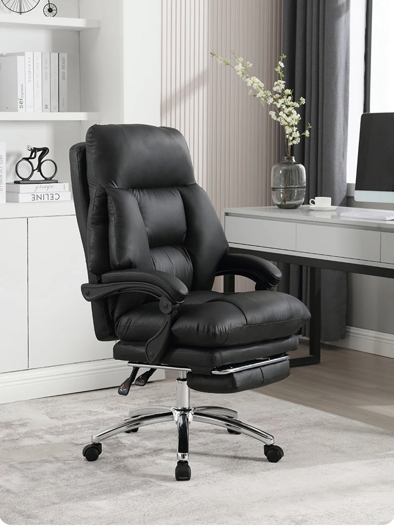 

Luxury Designer Office Chair Leather Foorest Lean Back Boss Computer Office Chair Study Silla Escritorio Office Furniture LVOC