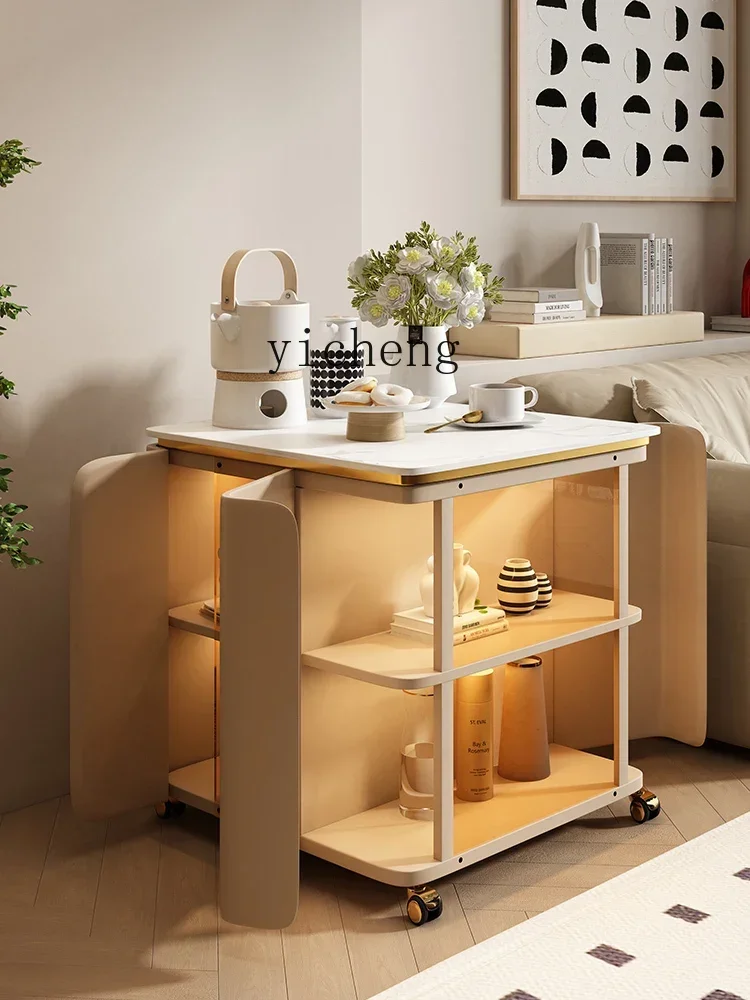 XL Sofa Side Cabinet Corner Table Glass Locker Tea Table Square Tea Bar Side Cabinet Side Cabinet Side Table