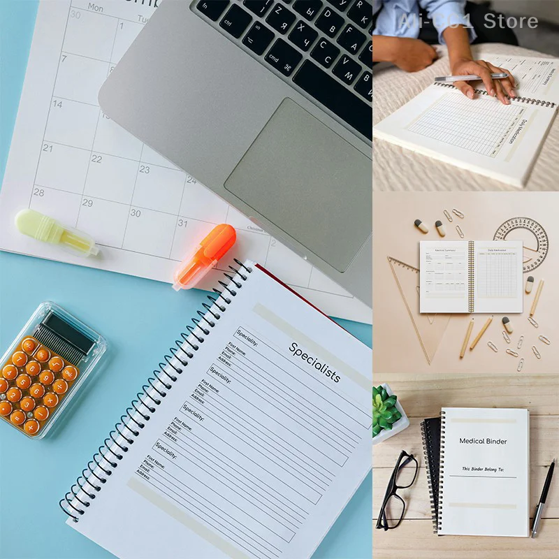 Medical Binder Bundle, 70+ Pages Adult Health Medical Planner, Medical Notebooks, Health Diaries And Logs For Tracking Health