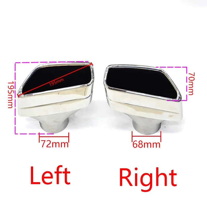 For DEX Exhaust Tips for  5 Series G30 G31 G38 540i 530i 525i Upgrade Square mouth Stainless Steel Exhaust Pipes  Muffler Nozzle