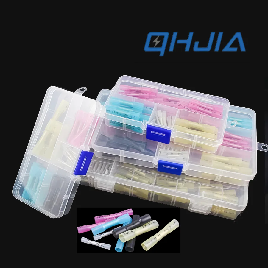 BHT Series Waterproof Heat Shrink Wire Connectors 1.25 2 5mm² Insulated Copper Butt Crimp Terminals  Splice Electrical Connector