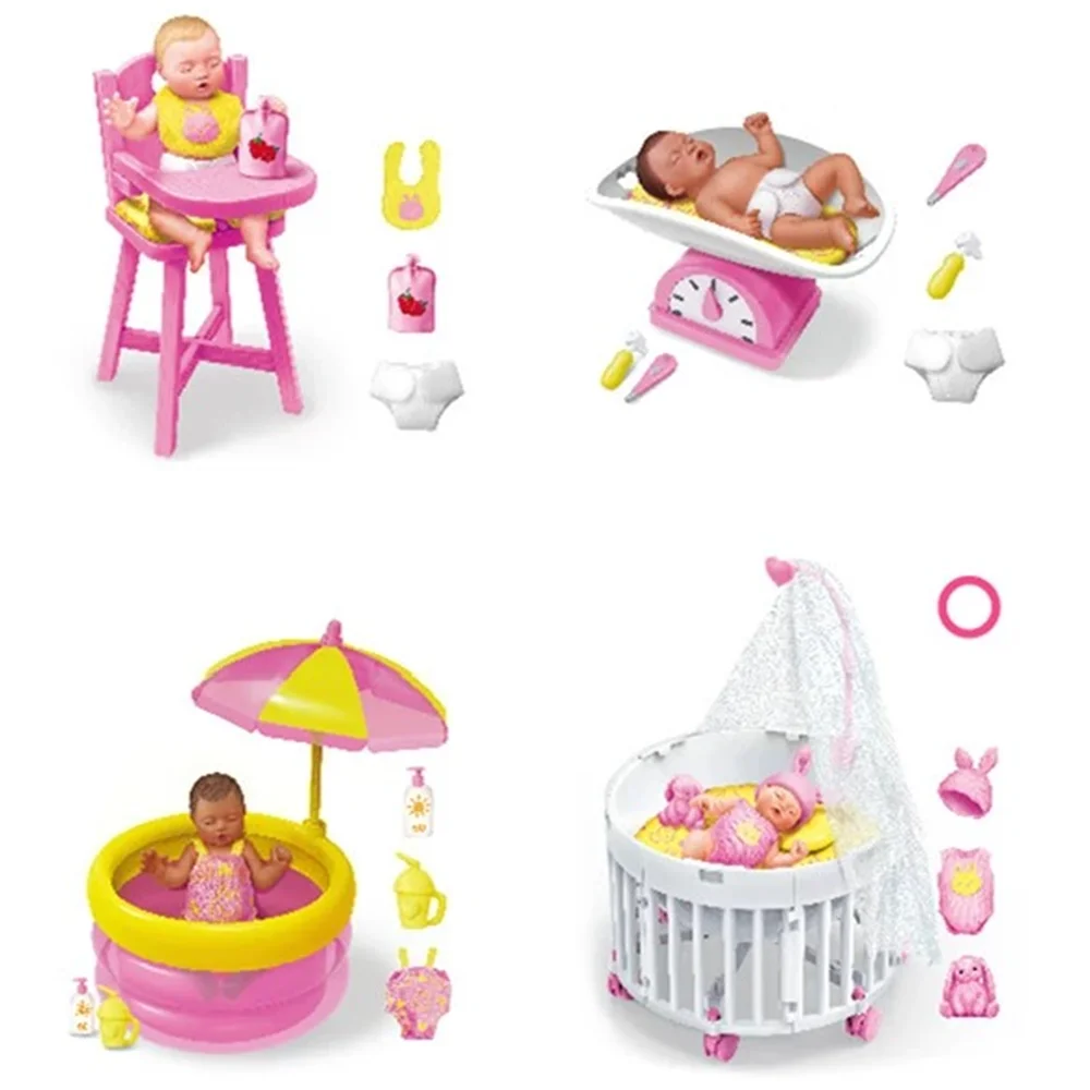 Zuru My Mini Baby Doll Silicone Miniature Reborn Doll Playset With Bassinet Crib Stethoscope Weight Scale For Adult Collectors view 6