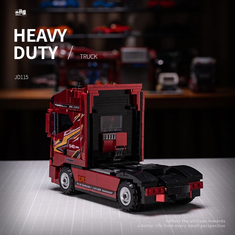 DIY ヨーロッパトラック トラクター 組み立てブロックキット - 頑丈な組み立て玩具、男の子の誕生日/パーティーギフト、車用コレクタブルモデル F