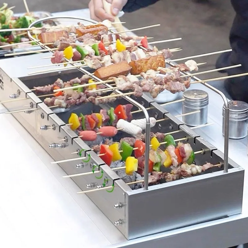 شواية خارجية دوران تلقائي ملعب شواية من الفولاذ المقاوم للصدأ #4