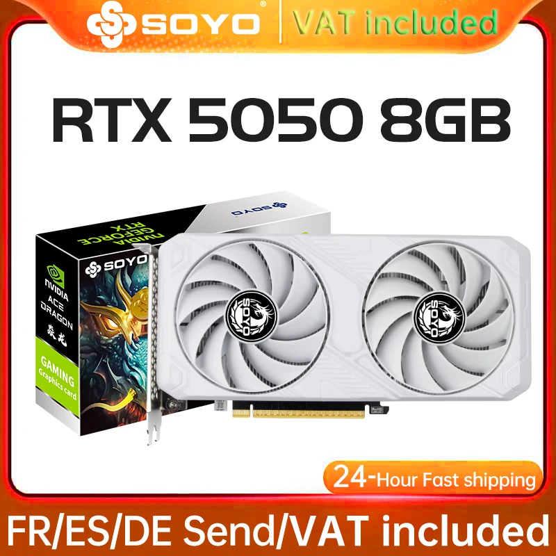 Cartes graphiques SOYO RTX 5050 8G GDDR6 128 bits GPU NVIDIA, composants informatiques PC, PCIE X16 5.0, carte vidéo de jeu RTX5050, nouveau
