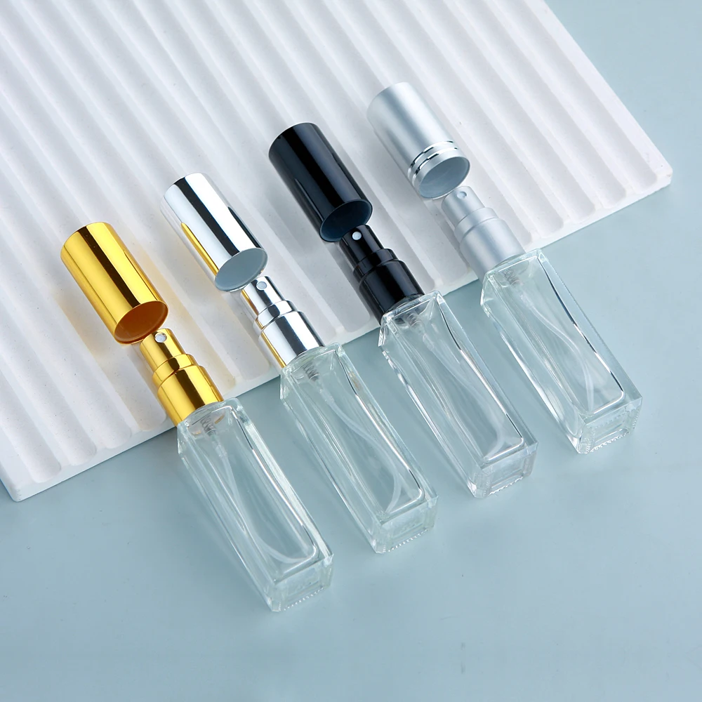 50 Stück/Lot 10ml Dickglas-Parfüm-Sprühflasche Hochwertige Nachfüllbare Quadratische Zerstäuber-Parfümflaschen – Detail 4