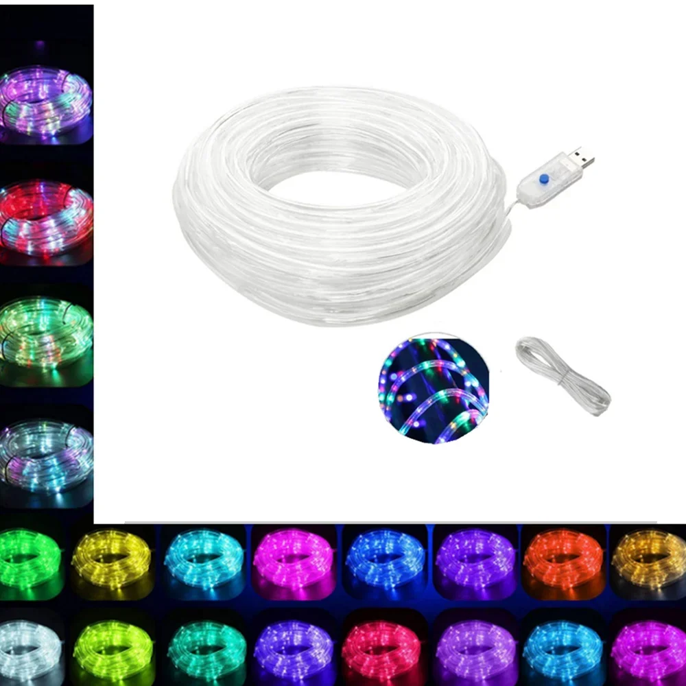 

USB 5 В led100 8 функций серебряный провод ПВХ корпус пульта дистанционного управления гирлянда садовые садовые трубчатые фонари