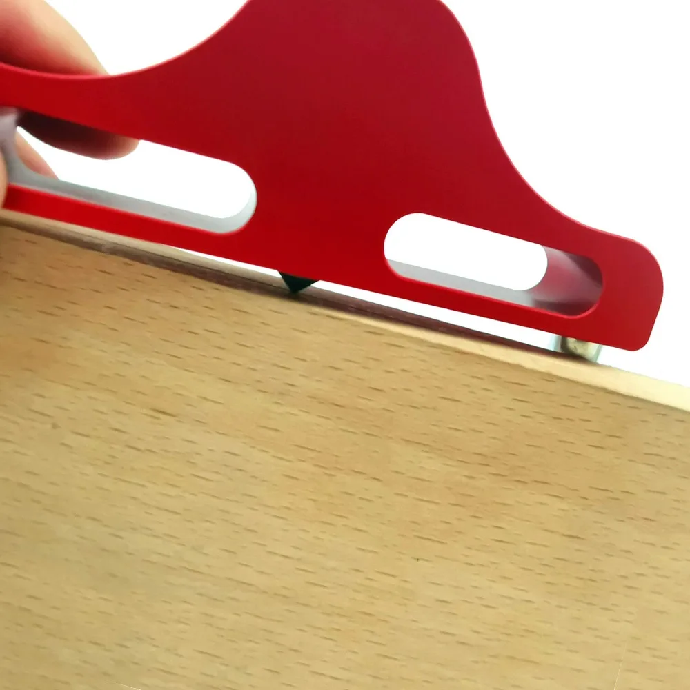 Versatile Aluminum Alloy Center Finder Tool 95mm Red Center Line Scriber Drilling Marking Marking Gauge Tool For Woodworking