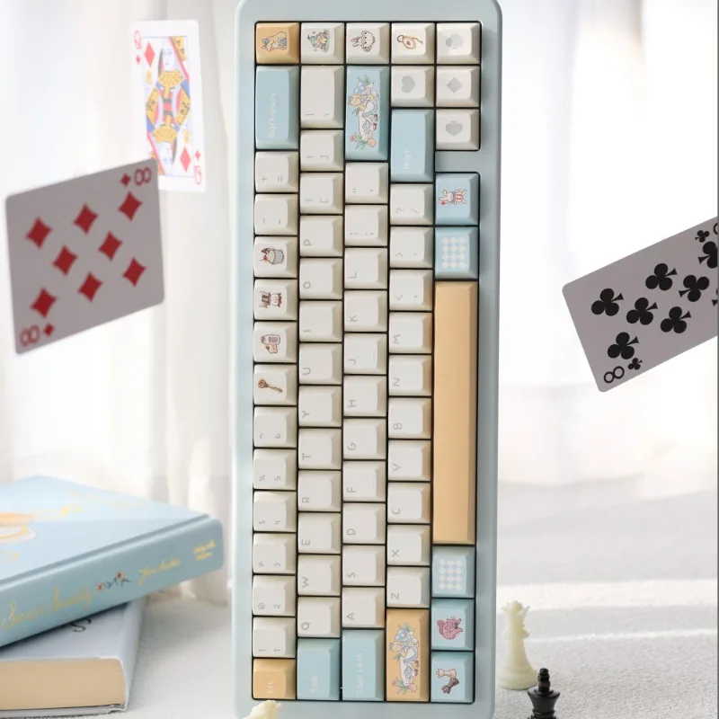 Imagem -02 - Alice Pbt Keycaps Sets para Meninas Sublimação Personalizado Perfil de Cereja Bonito Acessórios de Teclado Mecânico Presentes