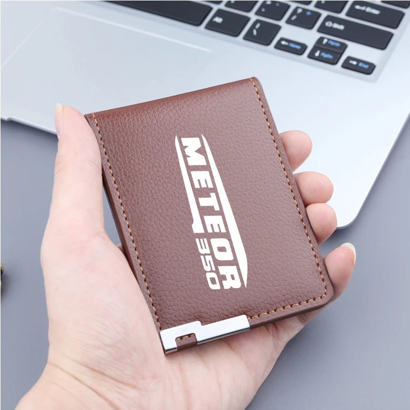 Rfid Credit Card Holder Men Wallets Bank Cardholder Leather Wallets For Meteor 350 Royal Enfield Bullet Classic Interceptor 650