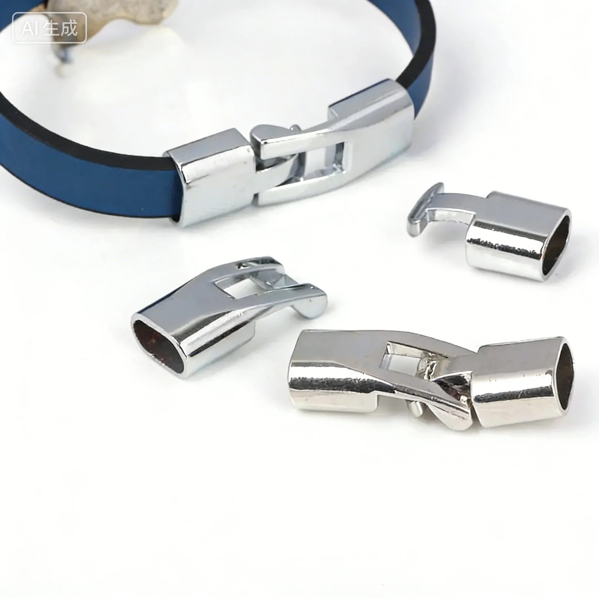OlingArt 35*12mm 3Pcs/lot Leather clasps silver-color High Quality Jewelry Findings DIY Fit 10MM leather cord bracelet