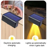 1/2/4PCS Solar Wall Lights Outdoor Waterproof Garden Step Lighting for Yard Fence Stair Pathway Decoration Outside Solar Lights 5