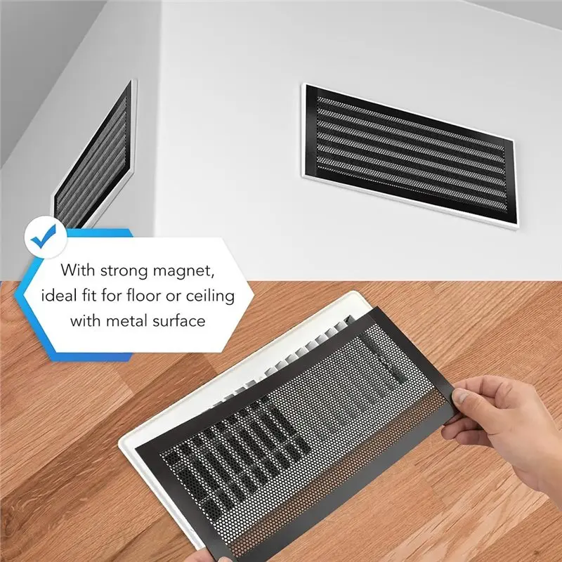 AAAN-PVC Grille Blocker 6PCS Magnetic Floor Vent Cover 5.5X12 Inch For Draft Control, HVAC Efficiency, And Home Decor - view 5
