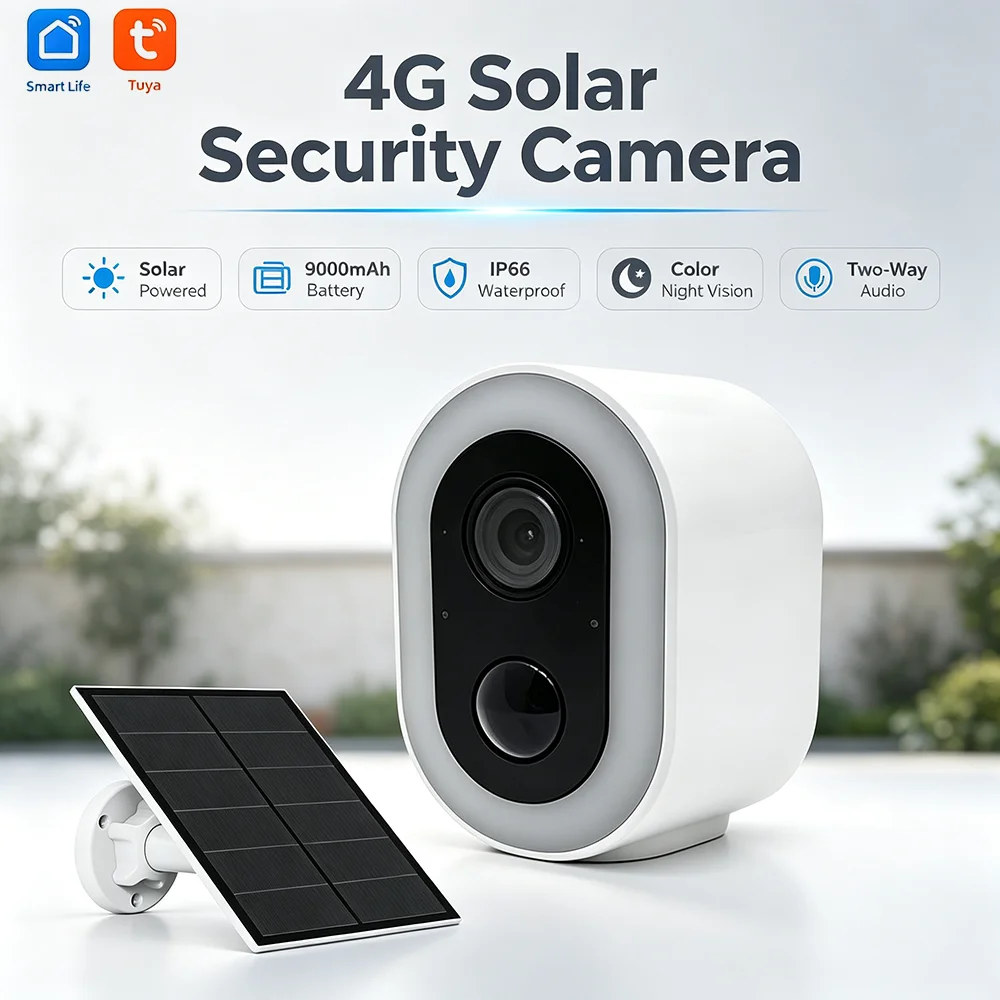 4G Tuya Solar Battery Camera 3MP IP66 Waterproof Full Color Night Vision Low Power Indoor Outdoor Security CCTV SmartLife