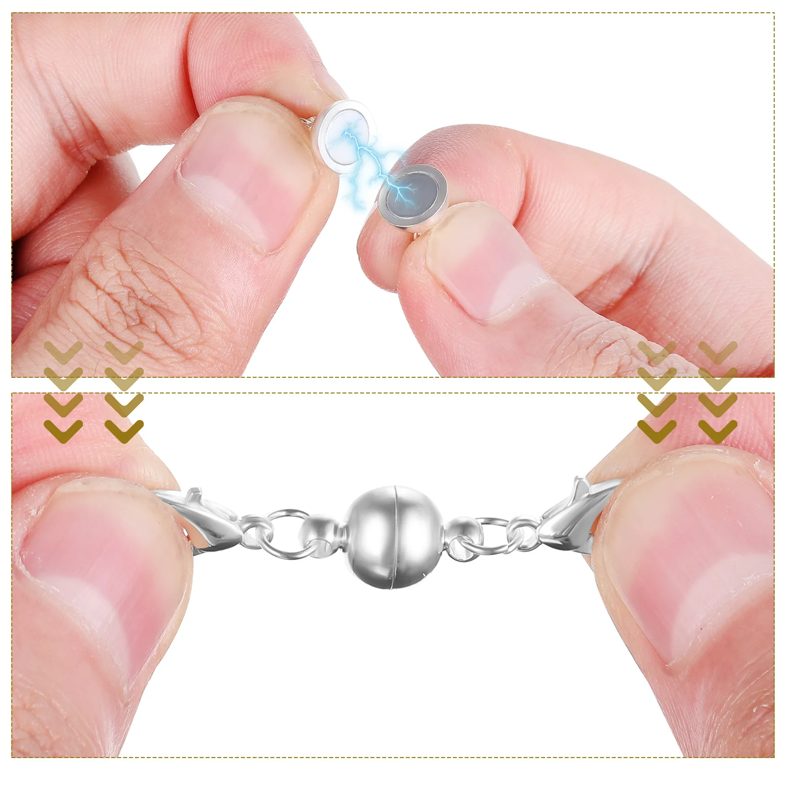 

20Pcs Magnetic Connector Locking Clasps Double Lobster Jewelry Closures for Necklace Bracelet Making Necklace Clasps