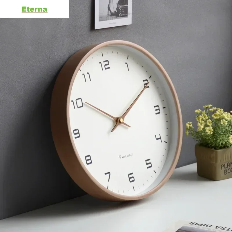 Nordic Wooden Wall Clock Minimalist Silent Modern for Living Room Kitchen Home Decor