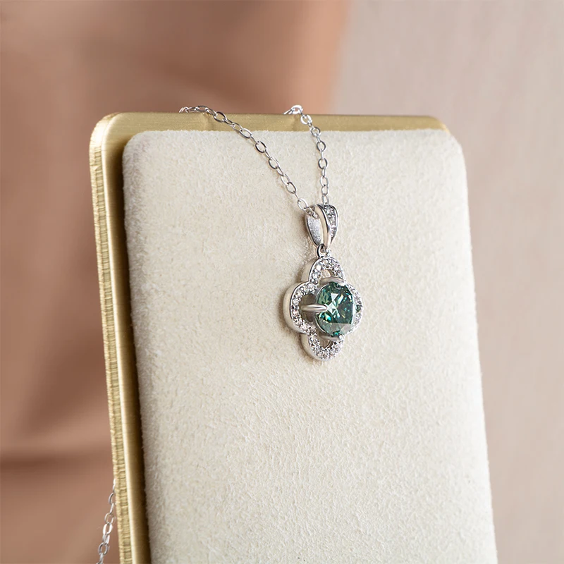 JoyceJelly 1 karatowy prawdziwy Moissanite naszyjnik dla kobiet D kolor 925 srebro Fine Jewelry damski łańcuszek do obojczyka — zdjęcie 3
