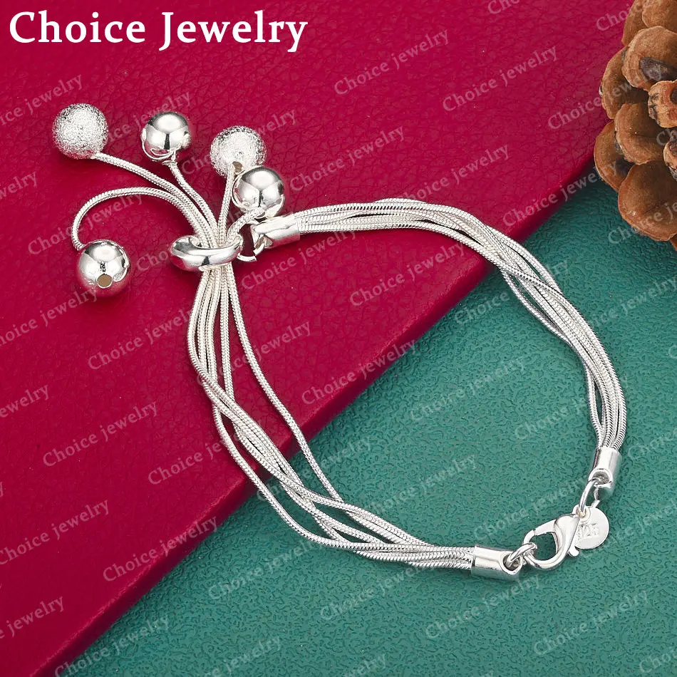 925 Sterling Silber Perlen-Quasten-Armband für Damen und Herren, Modeschmuck, Charm, Anmut, edles Hochzeitszubehör