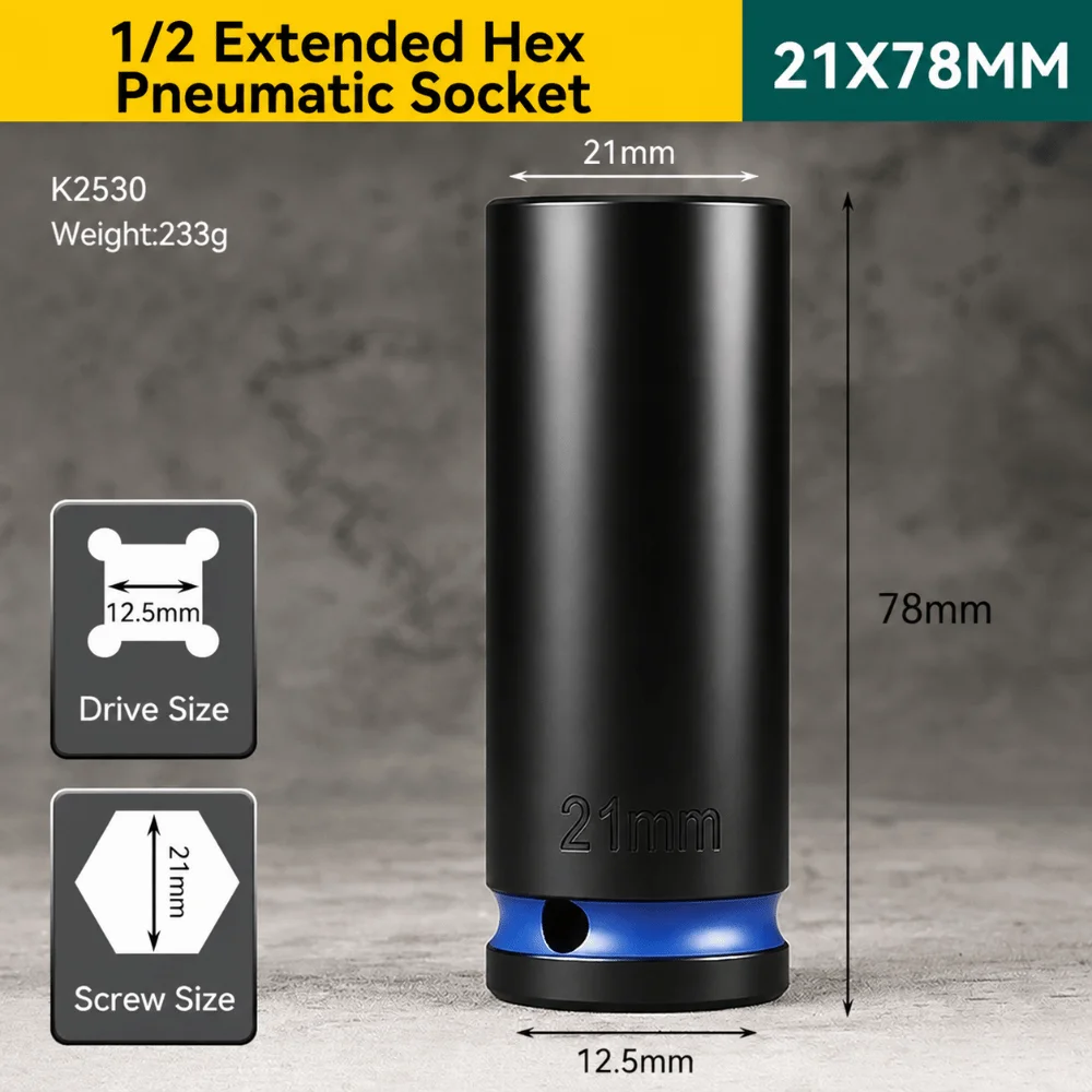 Thickened Extended Body Impact Color Coated Surface Inner Recessed Hexagon Hex Household Auto Use Pneumatic Matching Type