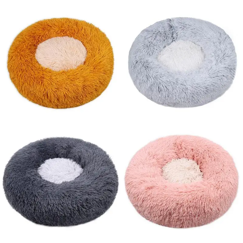 Dogs Winter Nest Dog Bed Donut Dog Kennel Sleeping House Round Furry Pet Sofa Beds With Ultra-soft Texture For Dogs Cats Etc