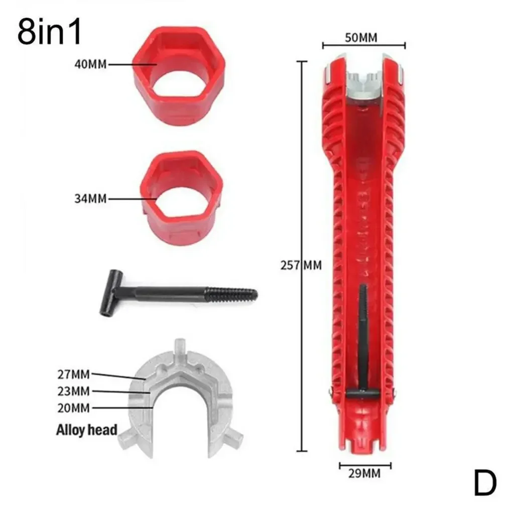 8 In 1 Sink Repair Wrench Sink Faucet Plumbing Tools Wrench Multifunctional Key Repair Plumbing Wrench Tool Sets