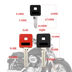 Motorcycle Black Blank Key Uncut Blade For Harley Sportster XL 883 1200 XL883 C N L R XL1200 C R N L XL 1200 C N L R 883 X 48 72