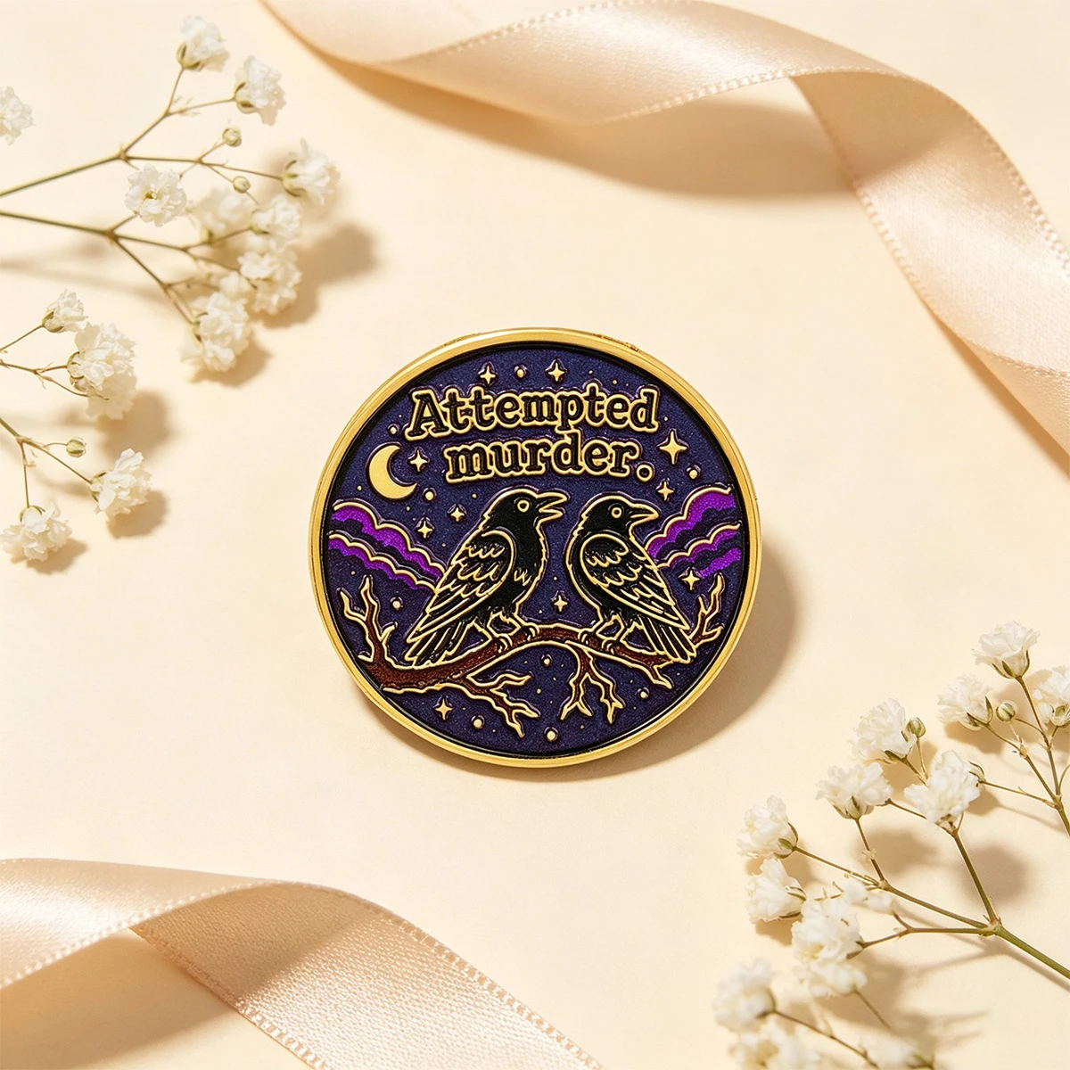 Black Crow Enamel Pin NO SHINIES? Brooch Lapel Pins Badge on Backpack Clothing Accessories Funny Jewelry Friends Gifts