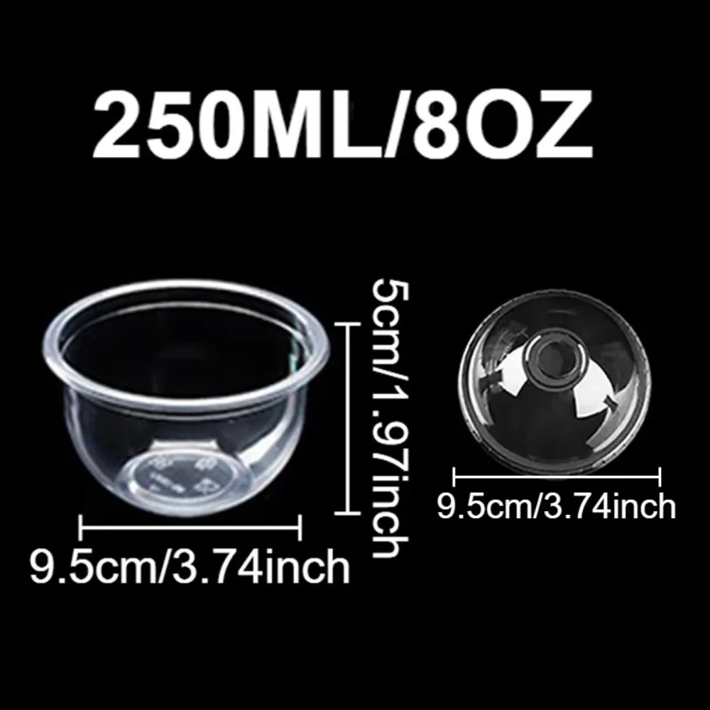 

50 PCS 2025 Lids Disposable Plastic Cups Cupcake Multipurpose Milk Tea Cups Transparent Food Grade Dessert Cups