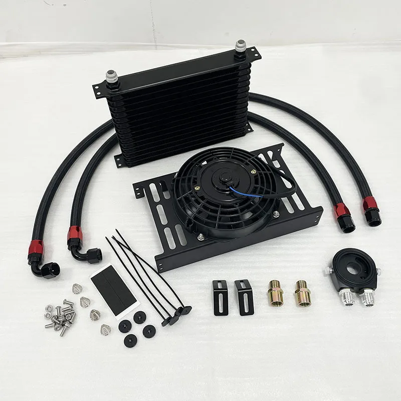 7-Inch Electric Fan 7-15 Rows AN10 Engine Oil Cooler Oil Filter Mounting Bracket